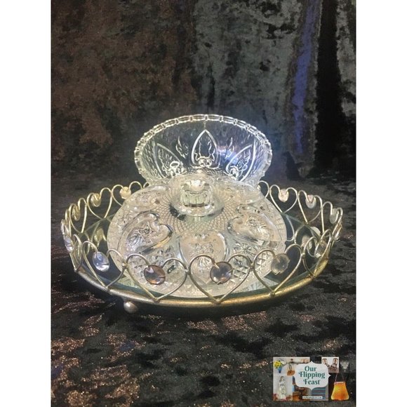 Vintage Clear Cut Glass Candy Dish with Lid - Picture 2 of 5